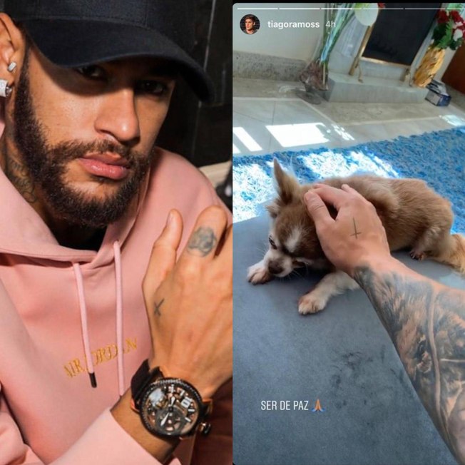 Neymar e Tiago Ramos possuem a mesma tatuagem