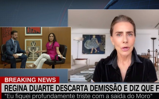 Regina Duarte em entrevista à CNN