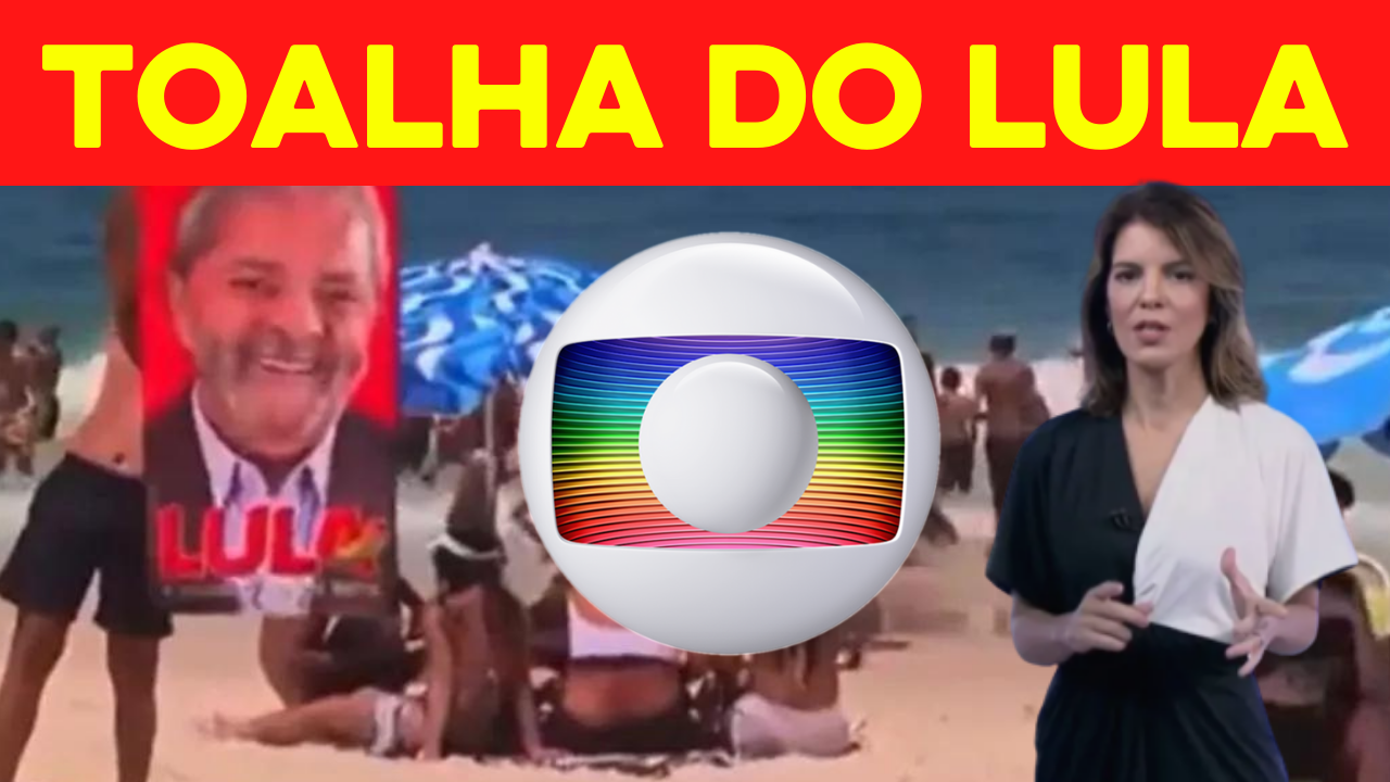 Banhista mostra Toalha com imagem de Lula ao vivo na Globo
