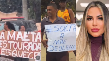 Fãs de Deolane Bezerra protestam com cartazes e pedem soltura da advogada