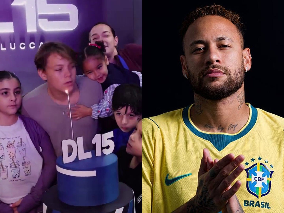 Davi Lucca celebra 15 anos ao lado de Neymar, Carol Dantas e familiares em Santos